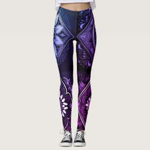 Vibrant Purple Mandala Leggings