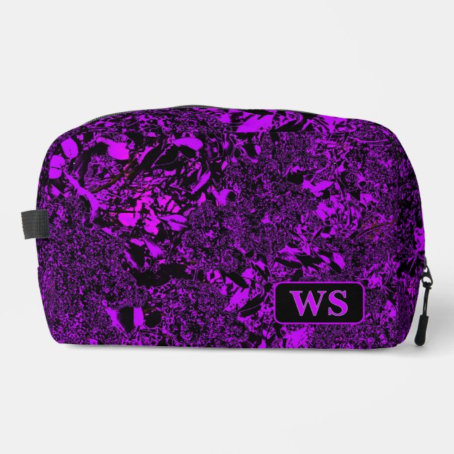 Vibrant Purple Monogram Toiletry Bag  (Front)