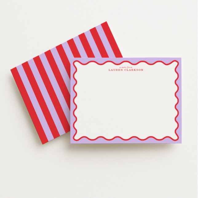 Vibrant Purple & Red Wavy Border Note Card (Creator Uploaded)