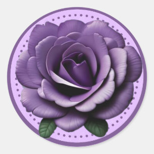 Vibrant Purple Rose – Elegant Floral Design Classic Round Sticker