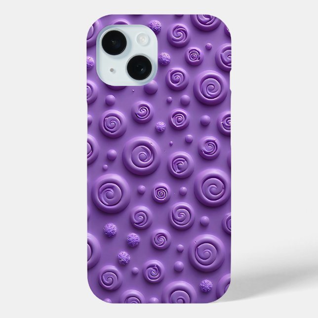 Vibrant Purple Spiral iPhone Case Aesthetic (Back)