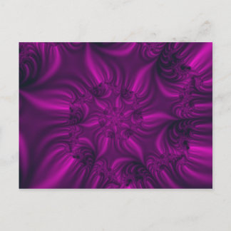 Vibrant purple spiralling fractal. postcard