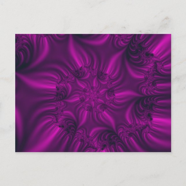 Vibrant purple spiralling fractal. postcard (Front)