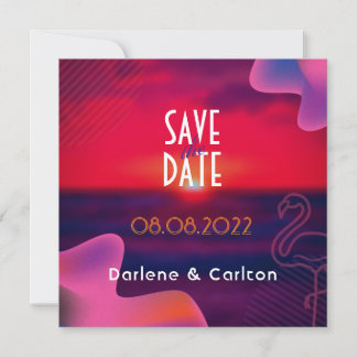 Vibrant Purple Sunset Custom Photo Save The Date