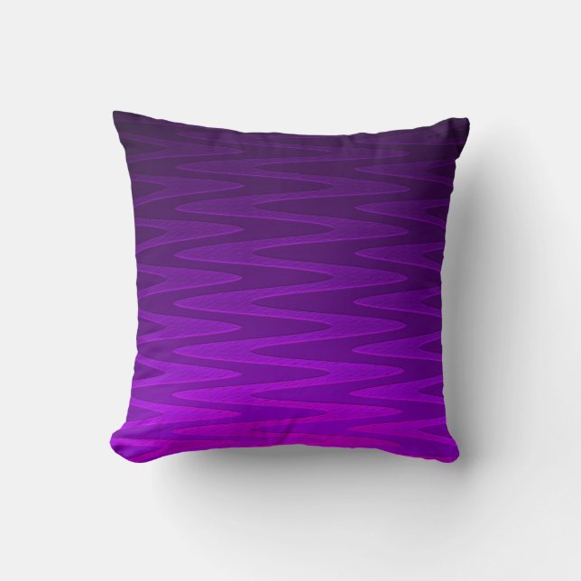 Vibrant Purple Zigzag Pattern Cushion (Front)