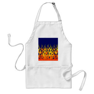 Vibrant Racing Flames on Navy Blue Standard Apron