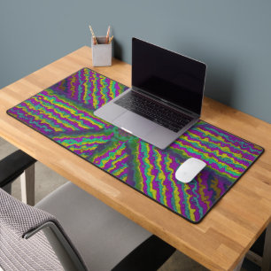 Vibrant Radial Stripe Pattern Desk Mat