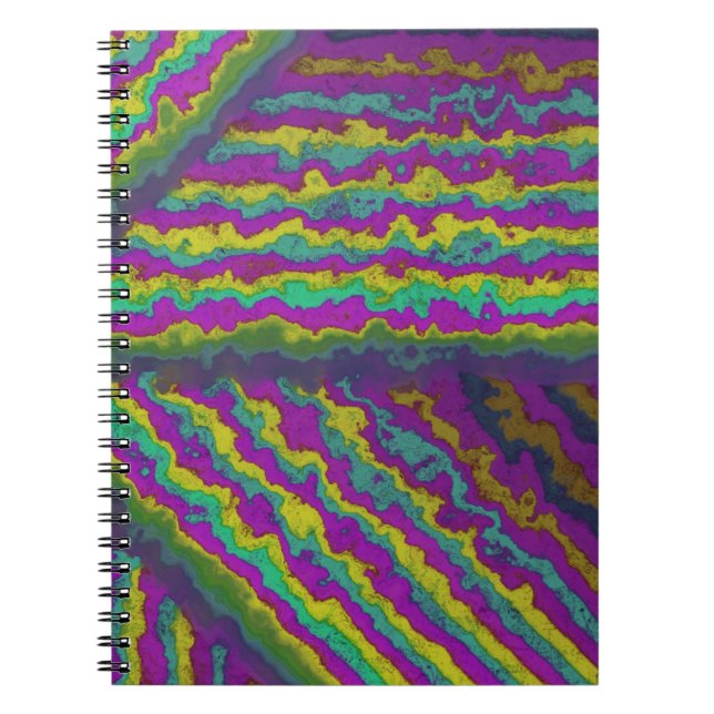 Vibrant Radial Stripe Pattern Notebook (Front)