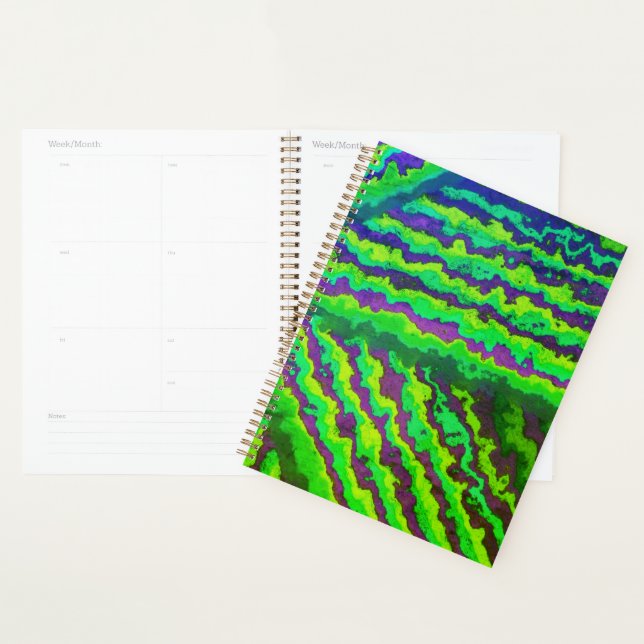 Vibrant Radial Stripe Pattern Planner (Display)