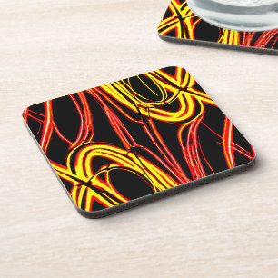 Vibrant Radiant Neon Hues Pattern Coaster