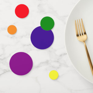 Vibrant Rainbow Colours Polka Dot Party Confetti