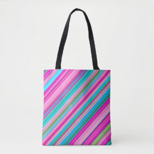 Vibrant Rainbow Colours Stripes Pattern-21056 Tote Bag