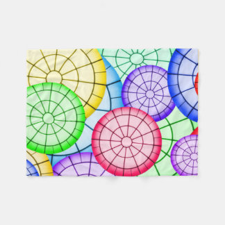 Vibrant Rainbow Concentric Circles Fleece Blanket