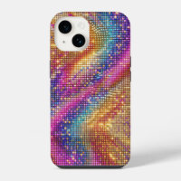 Vibrant Rainbow Disco Mosaic Glitter Sparkle Luxur