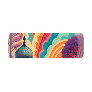Vibrant Rainbow Dome Return Address Labels