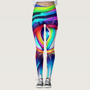 Vibrant Rainbow Eye Artwork Leggings