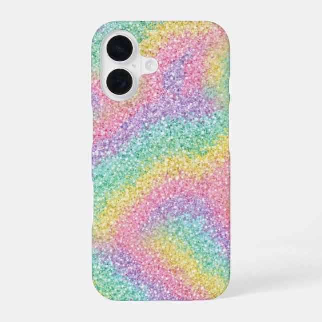 Vibrant Rainbow Glitter Sparkle iPhone Case (Back)
