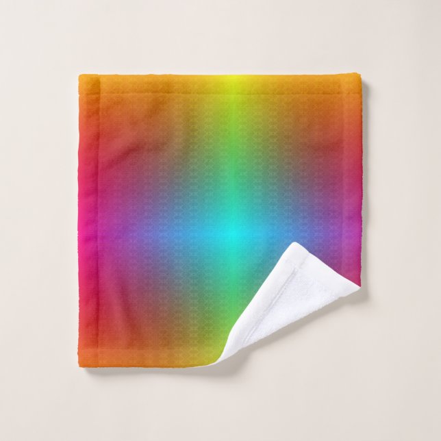 Vibrant rainbow gradient towel set and washcloth  (Wash Cloth)