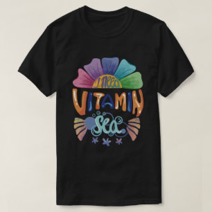 Vibrant Rainbow Hand-Lettering: I Need Vitamin Sea T-Shirt