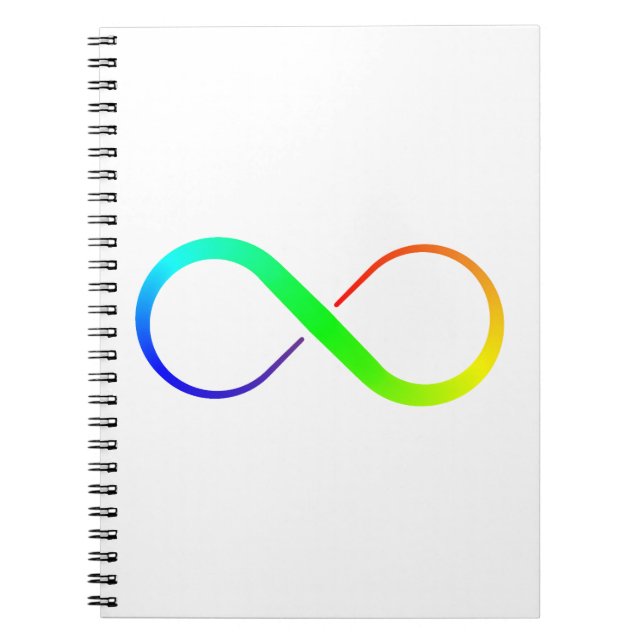 Vibrant Rainbow Infinity Symbol Vector Art Notebook (Front)