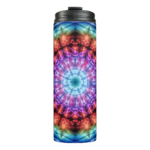 Vibrant Rainbow Kaleidoscope Colourful Mandala Thermal Tumbler
