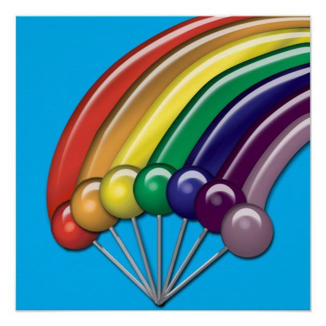 Vibrant Rainbow Lollipop Candy Pop Art  Poster (Front)