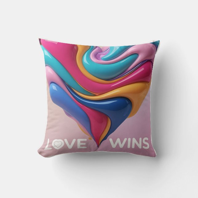 Vibrant Rainbow Love: Pride Celebration Cushion (Front)