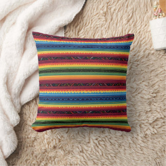 Vibrant Rainbow Mexican Serape Stripes Baby Swaddl Cushion