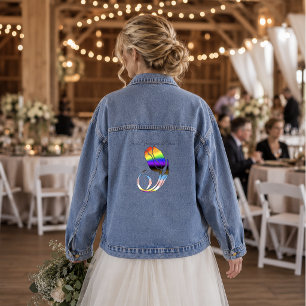 Vibrant Rainbow Minimalist Tulip LGBTQ+ Denim Jacket