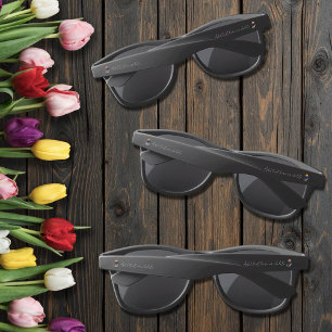 Vibrant Rainbow Minimalist Tulip LGBTQ+  Sunglasses
