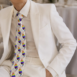 Vibrant Rainbow Minimalist Tulip LGBTQ+ Tie