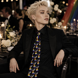 Vibrant Rainbow Minimalist Tulip LGBTQ+ Tie