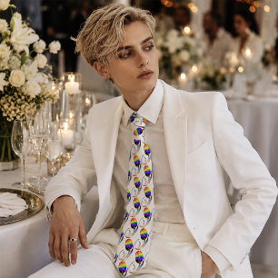 Vibrant Rainbow Minimalist Tulip LGBTQ+ Tie