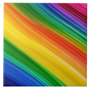 Vibrant Rainbow of Colours Ceramic Tile