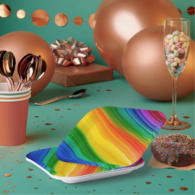 Vibrant Rainbow of Colours Paper Plate (Multi)