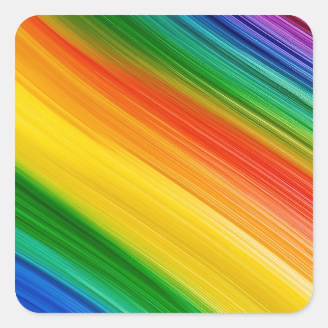 Vibrant Rainbow of Colours Square Sticker (Front)