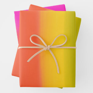 Vibrant Rainbow Ombre Bold Modern Birthday Wrapping Paper Sheet