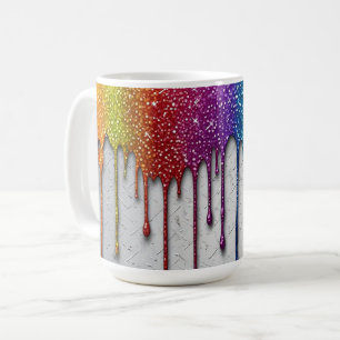 Vibrant Rainbow Paint Drips Coffee Mug
