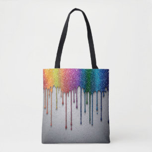 Vibrant Rainbow Paint Drips Tote Bag