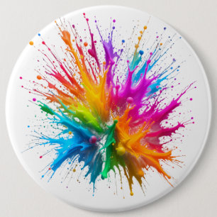 Vibrant Rainbow Paint Splatter Explosion 6 Cm Round Badge