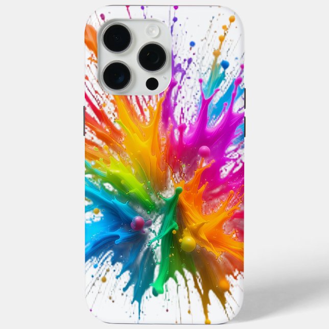 Vibrant Rainbow Paint Splatter Explosion Case-Mate iPhone Case (Back)