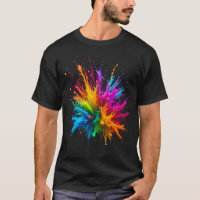Vibrant Rainbow Paint Splatter Explosion