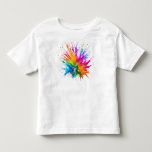Vibrant Rainbow Paint Splatter Explosion Toddler T-Shirt