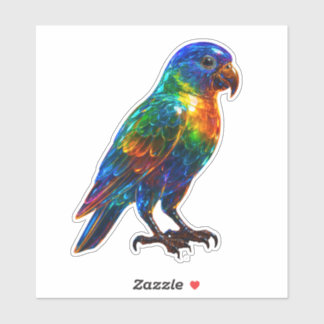 Vibrant Rainbow Parrot Art – Colourful Glass Effec