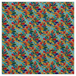 Vibrant Rainbow Petal Bloom Pattern Fabric