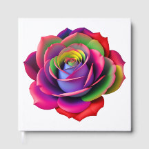 Vibrant Rainbow Rose Art