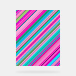 Vibrant Rainbow Stripe Pattern Design Acrylic Sign