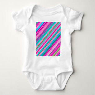 Vibrant Rainbow Stripe Pattern Design Baby Bodysuit