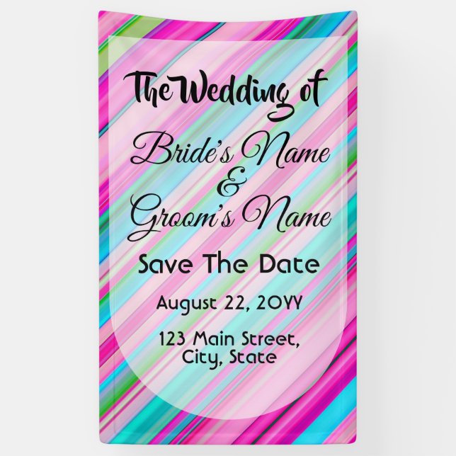 Vibrant Rainbow Stripe Pattern Design Banner (Vertical)