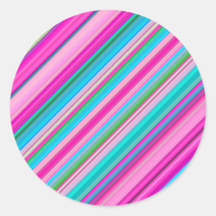 Vibrant Rainbow Stripe Pattern Design Classic Round Sticker